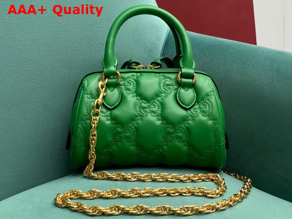 Gucci GG Matelasse Leather Top Handle Bag in Bright Green Leather 702251 Replica