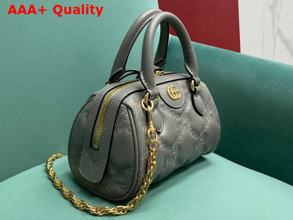 Gucci GG Matelasse Leather Top Handle Bag in Dusty Grey Leather 702251 Replica