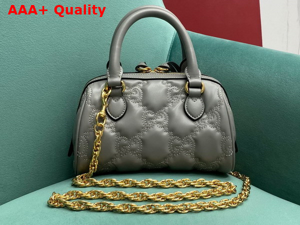 Gucci GG Matelasse Leather Top Handle Bag in Dusty Grey Leather 702251 Replica