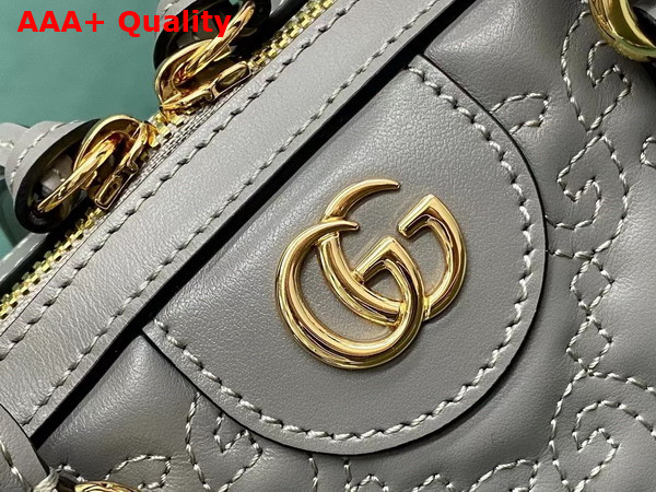 Gucci GG Matelasse Leather Top Handle Bag in Dusty Grey Leather 702251 Replica