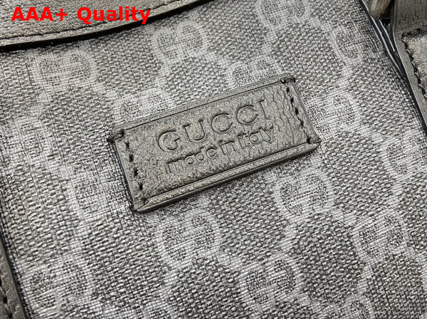 Gucci GG Medium Duffle Bag in Black GG Supreme Canvas with Black Leather Trim 795458 Replica