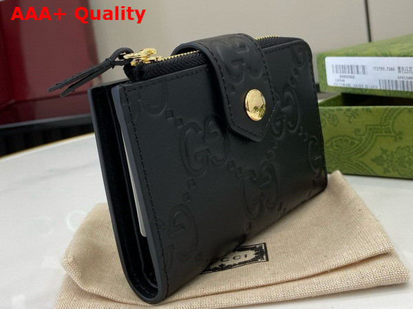 Gucci GG Medium Wallet in Black GG Leather 790131 Replica