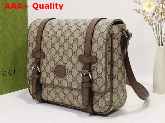 Gucci GG Messenger Bag Beige Ebony GG Supreme Canvas 658542 Replica