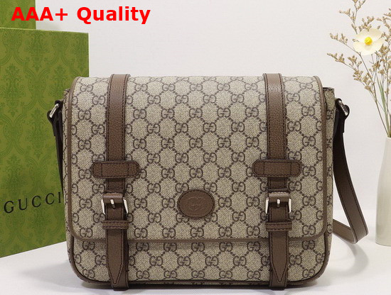 Gucci GG Messenger Bag Beige Ebony GG Supreme Canvas 658542 Replica