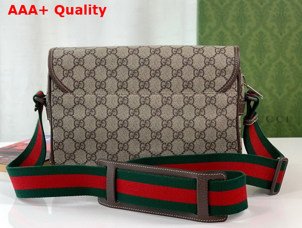 Gucci GG Messenger Bag in Beige and Ebony GG Supreme Canvas 760123 Replica