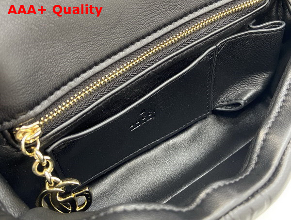 Gucci GG Milano Mini Top Handle Bag in Black GG Puffy Leather 806017 Replica