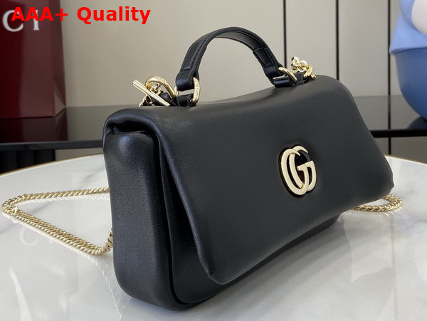 Gucci GG Milano Mini Top Handle Bag in Black Puffy Leather 806017 Replica