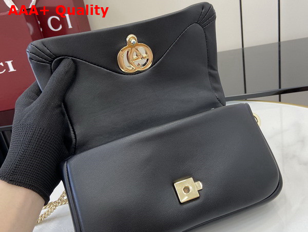 Gucci GG Milano Mini Top Handle Bag in Black Puffy Leather 806017 Replica