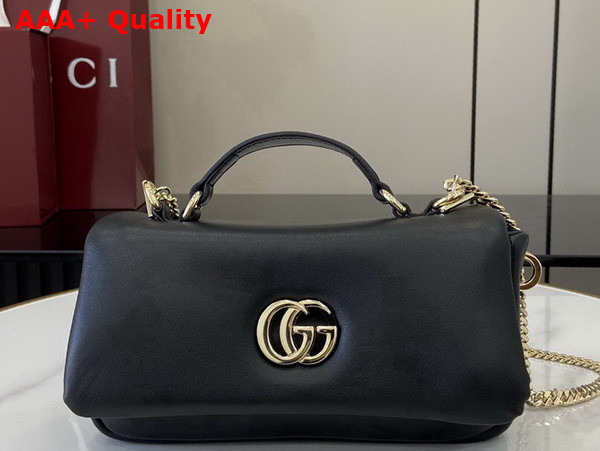 Gucci GG Milano Mini Top Handle Bag in Black Puffy Leather 806017 Replica