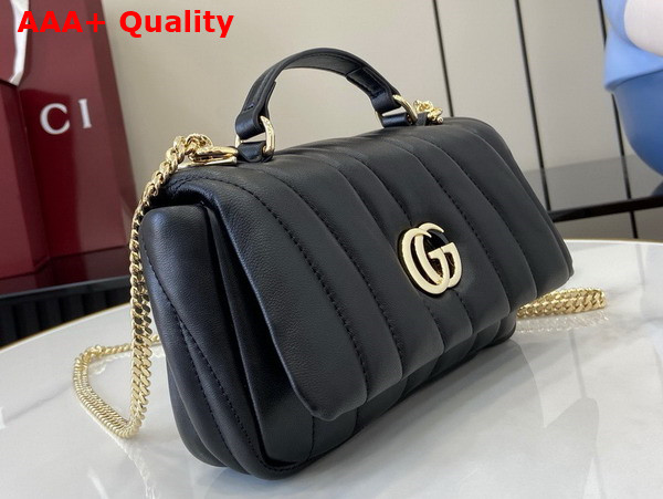 Gucci GG Milano Mini Top Handle Bag in Black Puffy Quilted Leather 806017 Replica