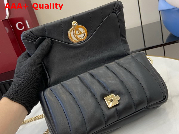 Gucci GG Milano Mini Top Handle Bag in Black Puffy Quilted Leather 806017 Replica