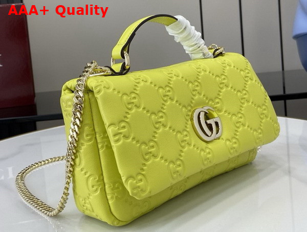 Gucci GG Milano Mini Top Handle Bag in Bright Green GG Puffy Leather 806017 Replica