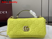 Gucci GG Milano Mini Top Handle Bag in Bright Green GG Puffy Leather 806017 Replica