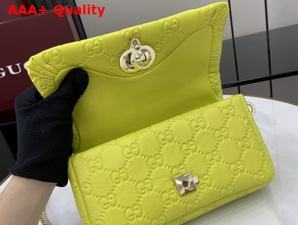 Gucci GG Milano Mini Top Handle Bag in Bright Green GG Puffy Leather 806017 Replica