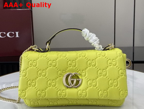 Gucci GG Milano Mini Top Handle Bag in Bright Green GG Puffy Leather 806017 Replica