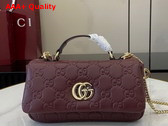 Gucci GG Milano Mini Top Handle Bag in Gucci Rosso Ancora Red GG Puffy Leather 806017 Replica