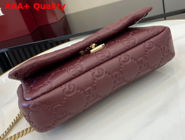 Gucci GG Milano Mini Top Handle Bag in Gucci Rosso Ancora Red GG Puffy Leather 806017 Replica