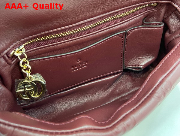 Gucci GG Milano Mini Top Handle Bag in Gucci Rosso Ancora Red GG Puffy Leather 806017 Replica