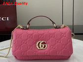 Gucci GG Milano Mini Top Handle Bag in Pink GG Puffy Leather 806017 Replica