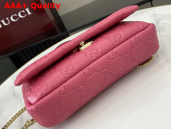 Gucci GG Milano Mini Top Handle Bag in Pink GG Puffy Leather 806017 Replica