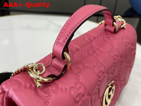 Gucci GG Milano Mini Top Handle Bag in Pink GG Puffy Leather 806017 Replica