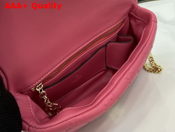 Gucci GG Milano Mini Top Handle Bag in Pink GG Puffy Leather 806017 Replica