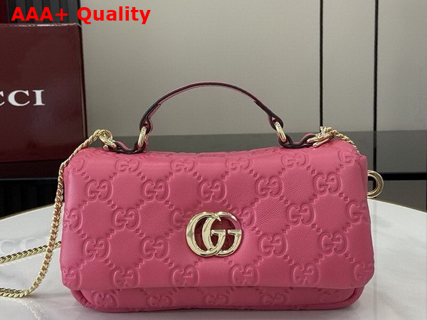 Gucci GG Milano Mini Top Handle Bag in Pink GG Puffy Leather 806017 Replica