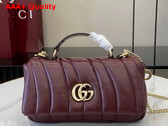 Gucci GG Milano Mini Top Handle Bag in Rosso Ancora Red Puffer Quilted Leather 806017 Replica