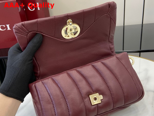 Gucci GG Milano Mini Top Handle Bag in Rosso Ancora Red Puffer Quilted Leather 806017 Replica