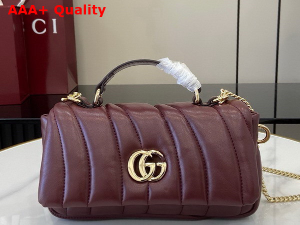 Gucci GG Milano Mini Top Handle Bag in Rosso Ancora Red Puffer Quilted Leather 806017 Replica