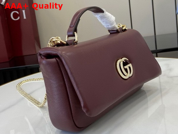 Gucci GG Milano Mini Top Handle Bag in Rosso Ancora Red Puffy Leather 806017 Replica