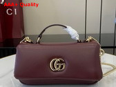 Gucci GG Milano Mini Top Handle Bag in Rosso Ancora Red Puffy Leather 806017 Replica