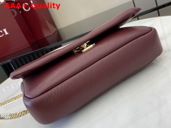 Gucci GG Milano Mini Top Handle Bag in Rosso Ancora Red Puffy Leather 806017 Replica