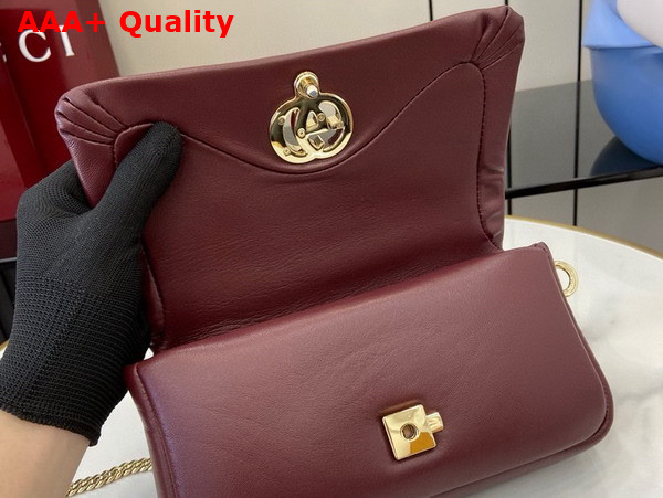 Gucci GG Milano Mini Top Handle Bag in Rosso Ancora Red Puffy Leather 806017 Replica