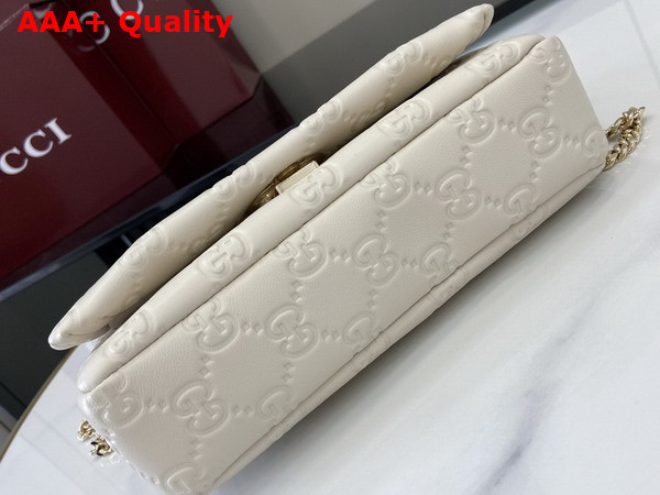 Gucci GG Milano Mini Top Handle Bag in White GG Puffy Leather 806017 Replica