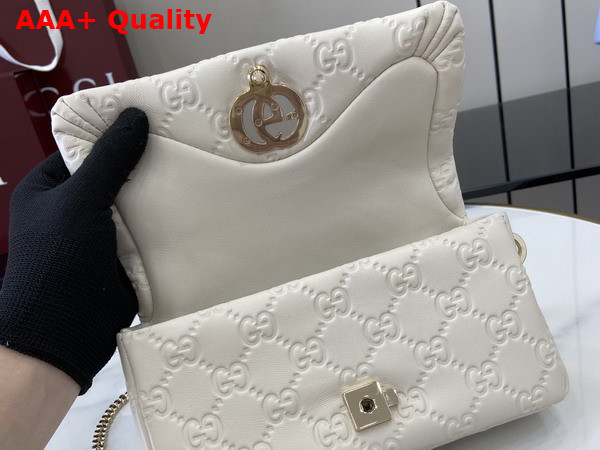 Gucci GG Milano Mini Top Handle Bag in White GG Puffy Leather 806017 Replica