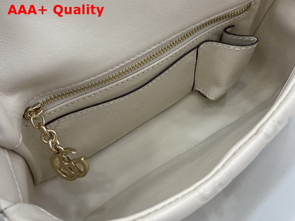 Gucci GG Milano Mini Top Handle Bag in White GG Puffy Leather 806017 Replica