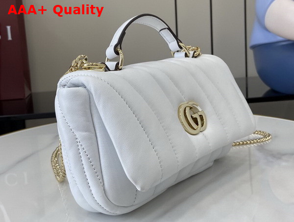 Gucci GG Milano Mini Top Handle Bag in White Puffer Quilted Leather 806017 Replica