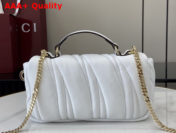 Gucci GG Milano Mini Top Handle Bag in White Puffer Quilted Leather 806017 Replica