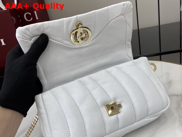 Gucci GG Milano Mini Top Handle Bag in White Puffer Quilted Leather 806017 Replica