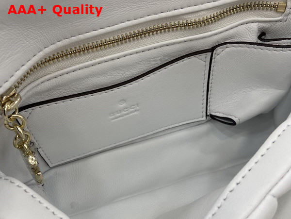 Gucci GG Milano Mini Top Handle Bag in White Puffer Quilted Leather 806017 Replica