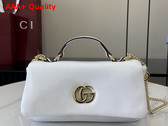 Gucci GG Milano Mini Top Handle Bag in White Puffy Leather 806017 Replica