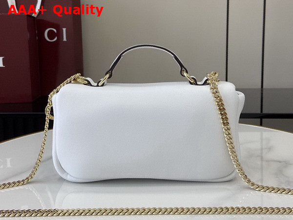 Gucci GG Milano Mini Top Handle Bag in White Puffy Leather 806017 Replica