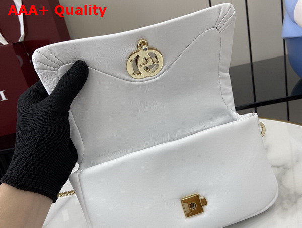 Gucci GG Milano Mini Top Handle Bag in White Puffy Leather 806017 Replica