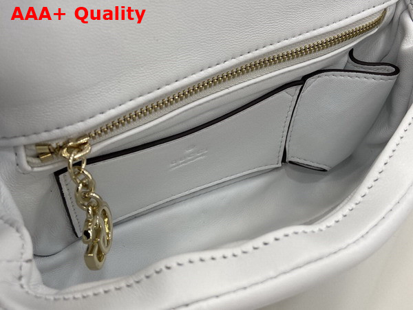 Gucci GG Milano Mini Top Handle Bag in White Puffy Leather 806017 Replica