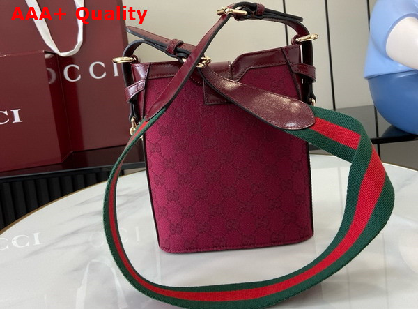 Gucci GG Mini Bucket Shoulder Bag in Gucci Rosso Ancora GG Canvas 782919 Replica