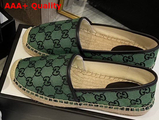 Gucci GG Multicolor Espadrille Green and Blue GG Canvas 663674 Replica