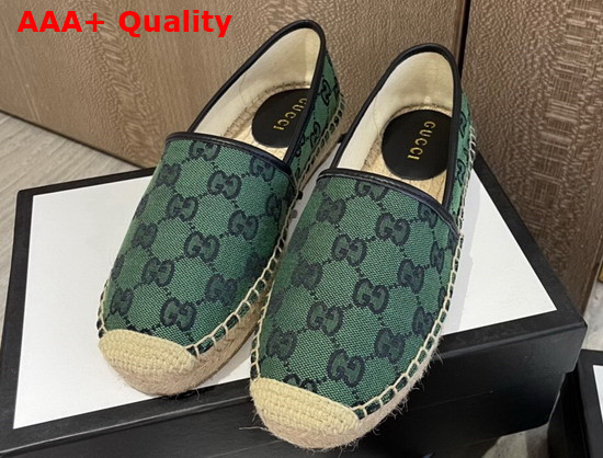 Gucci GG Multicolor Espadrille Green and Blue GG Canvas 663674 Replica