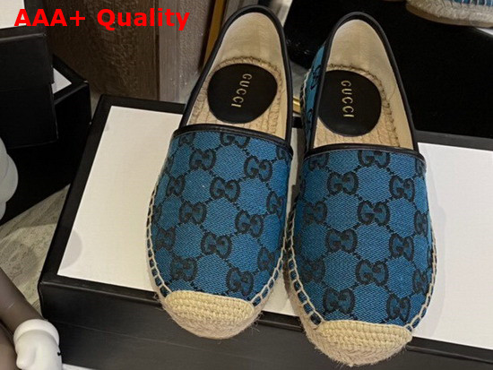 Gucci GG Multicolor Espadrille Light Blue and Blue GG Canvas 663674 Replica