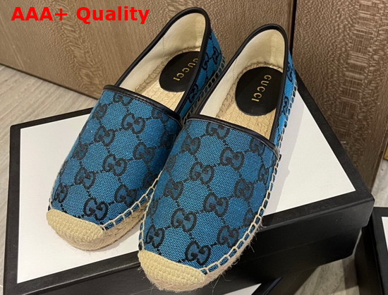 Gucci GG Multicolor Espadrille Light Blue and Blue GG Canvas 663674 Replica